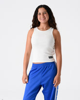 White Ribbed Crop Top