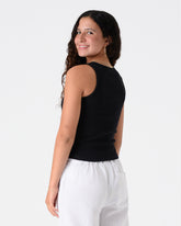 Black Ribbed Crop Top