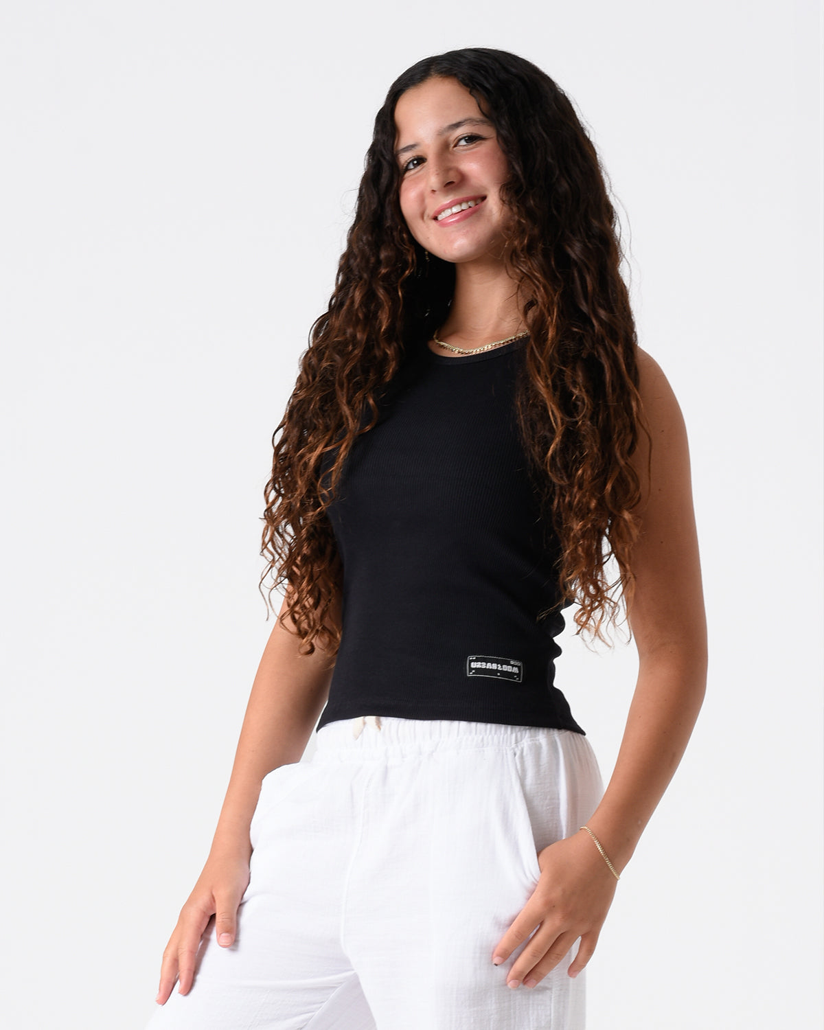 Black Ribbed Crop Top