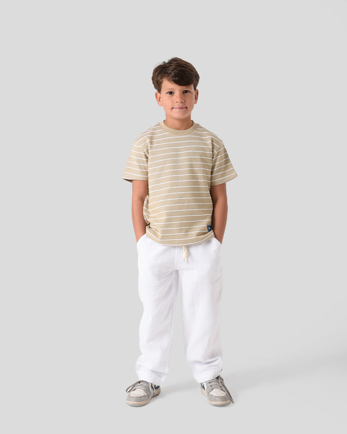 Beige Linear Tee