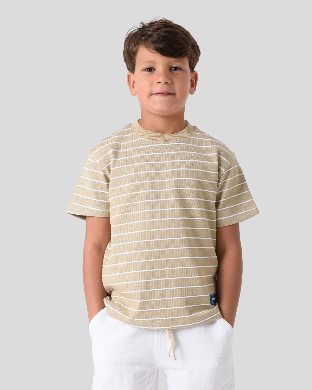 Beige Linear Tee
