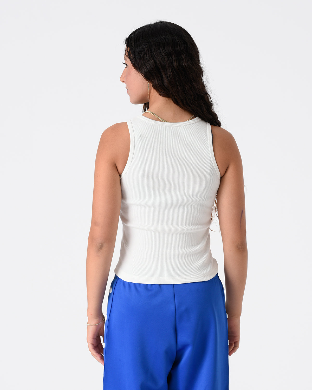 White Ribbed Crop Top