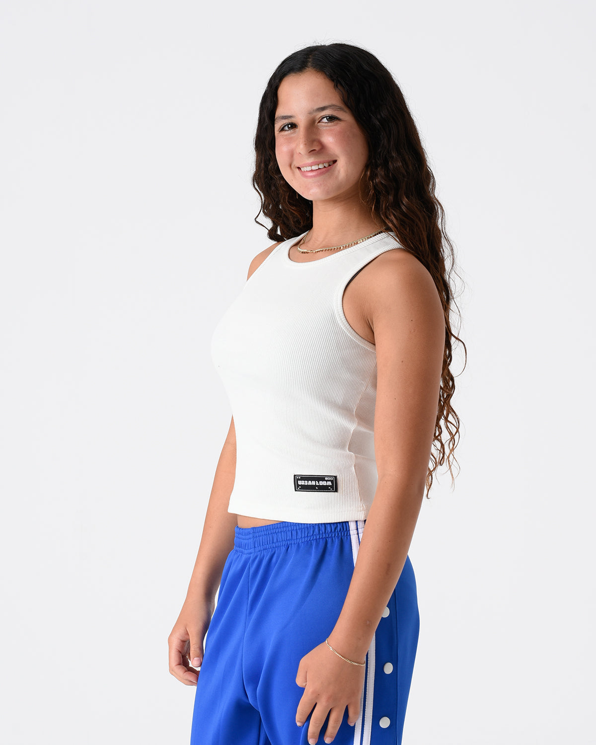 White Ribbed Crop Top