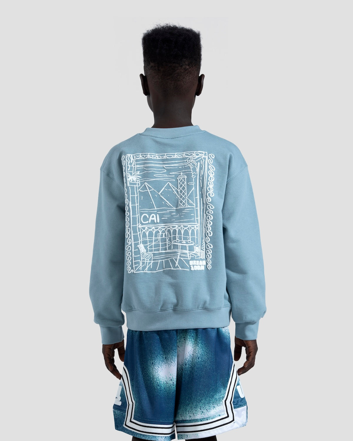 Cairo Teal Blue Crewneck