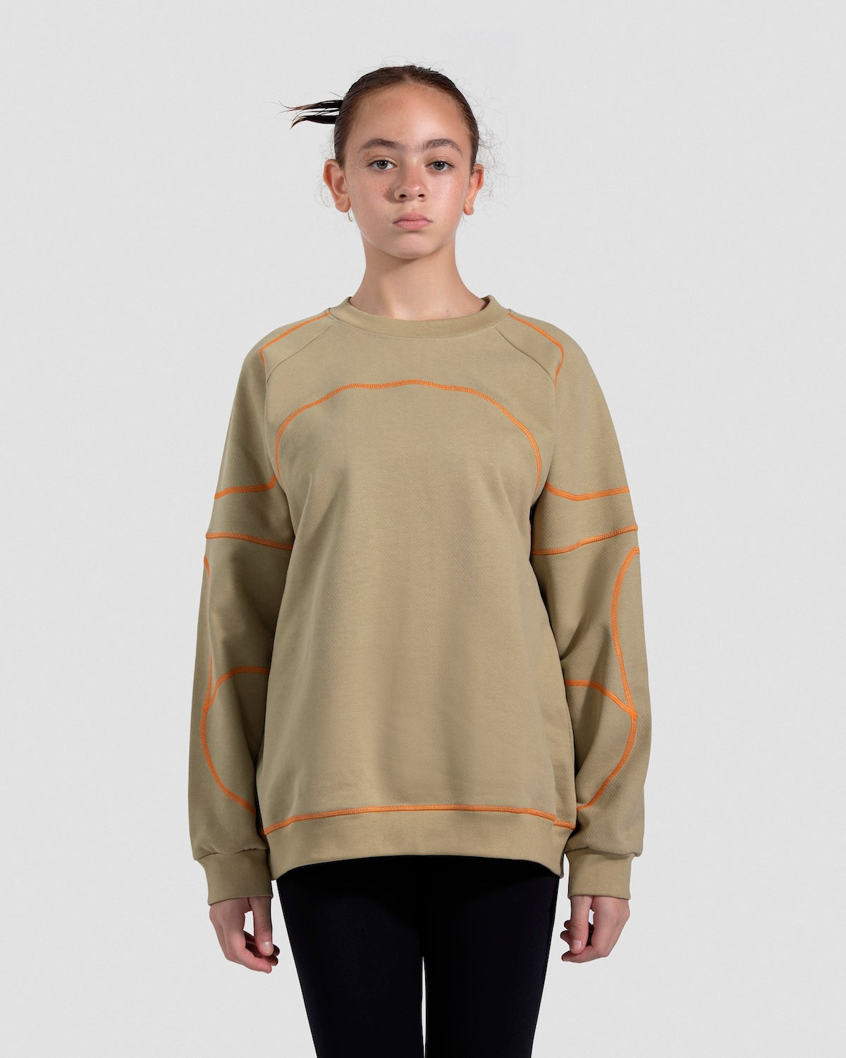 Contrast Stitch Peanut Crewneck