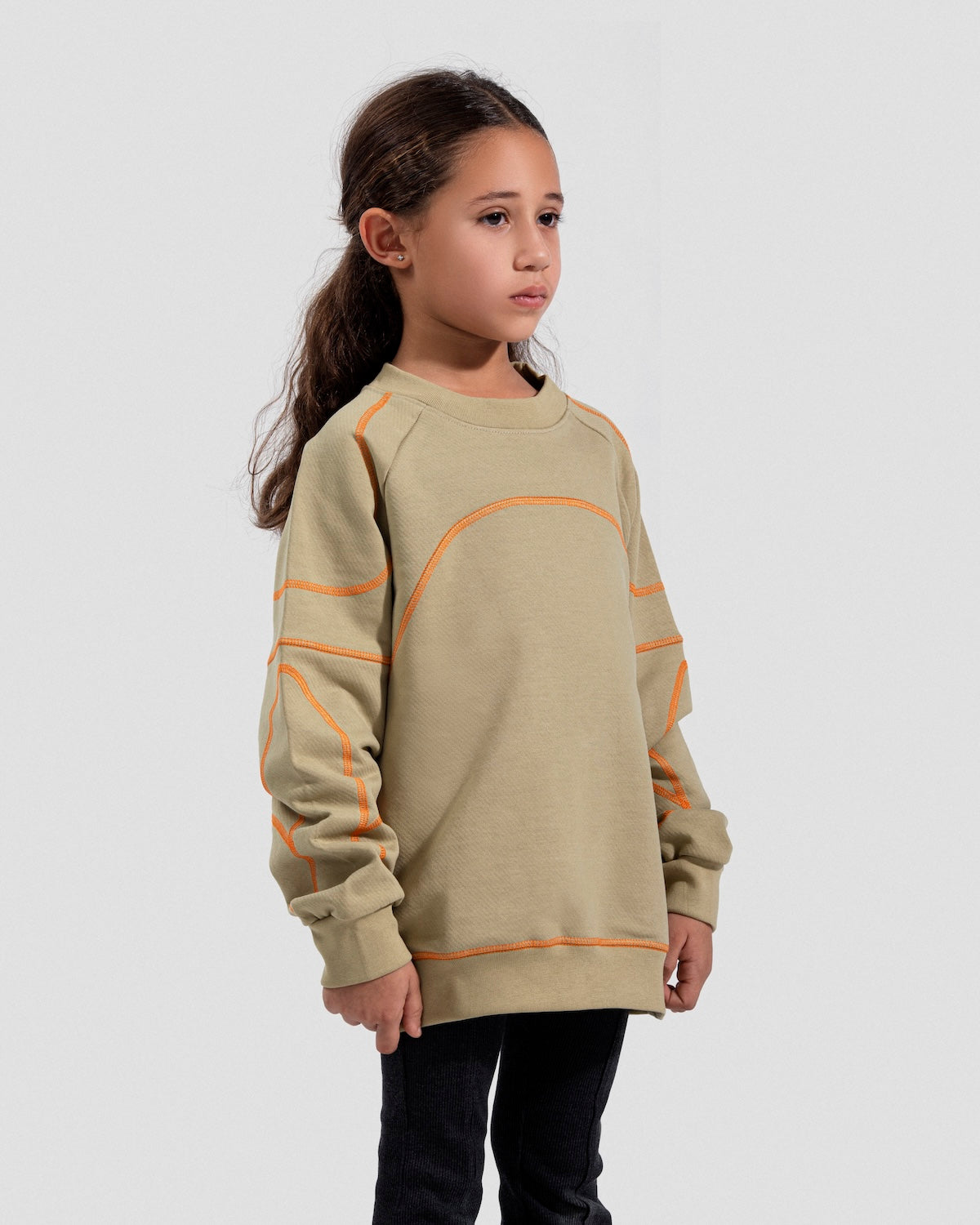 Contrast Stitch Peanut Crewneck