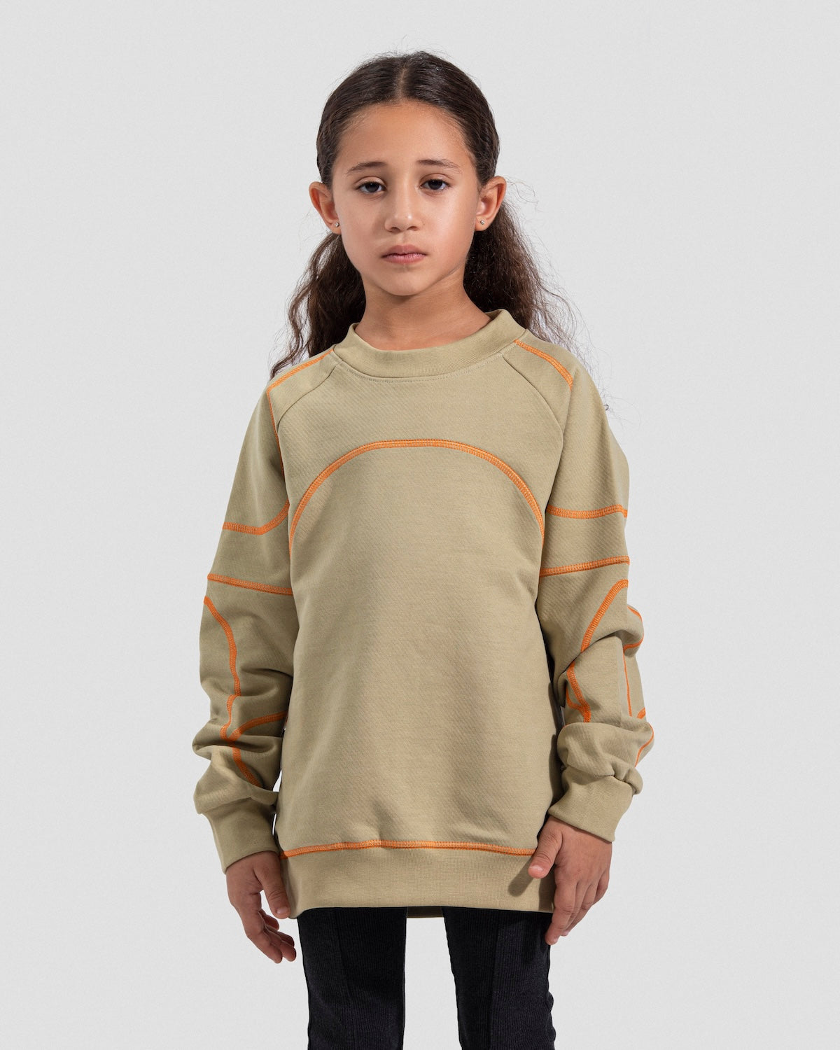 Contrast Stitch Peanut Crewneck