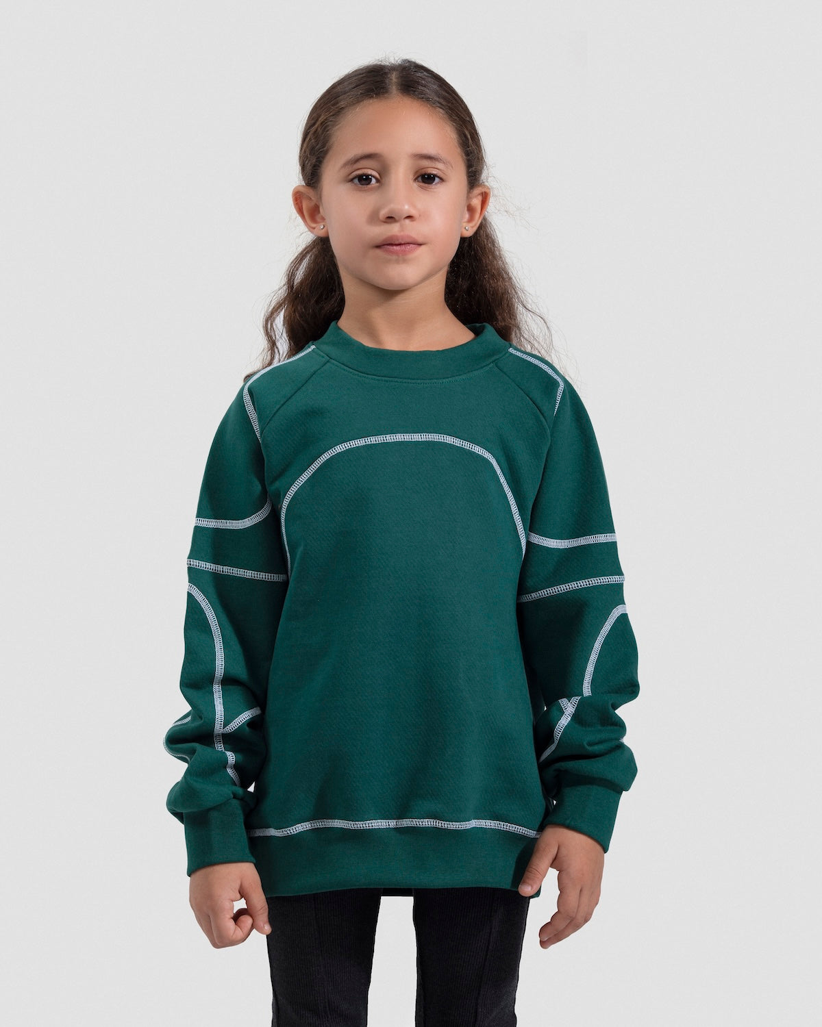 Contrast Stitch Sacramento Green Crewneck