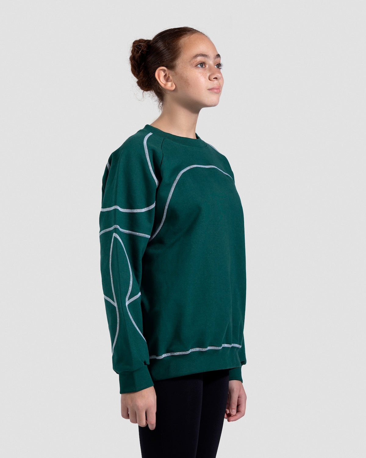 Contrast Stitch Sacramento Green Crewneck