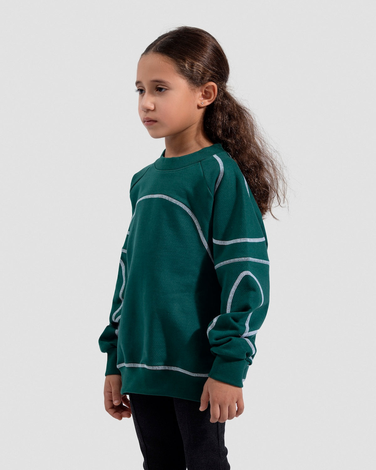 Contrast Stitch Sacramento Green Crewneck