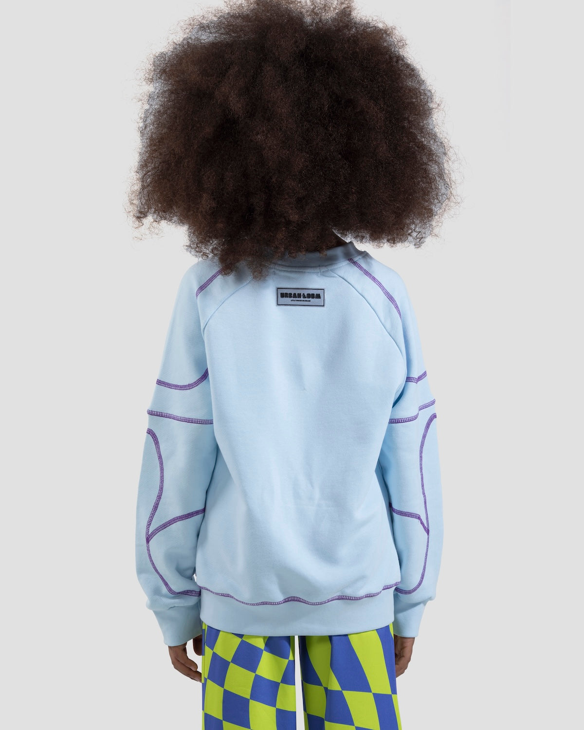 Contrast Stitch Sky Blue Crewneck