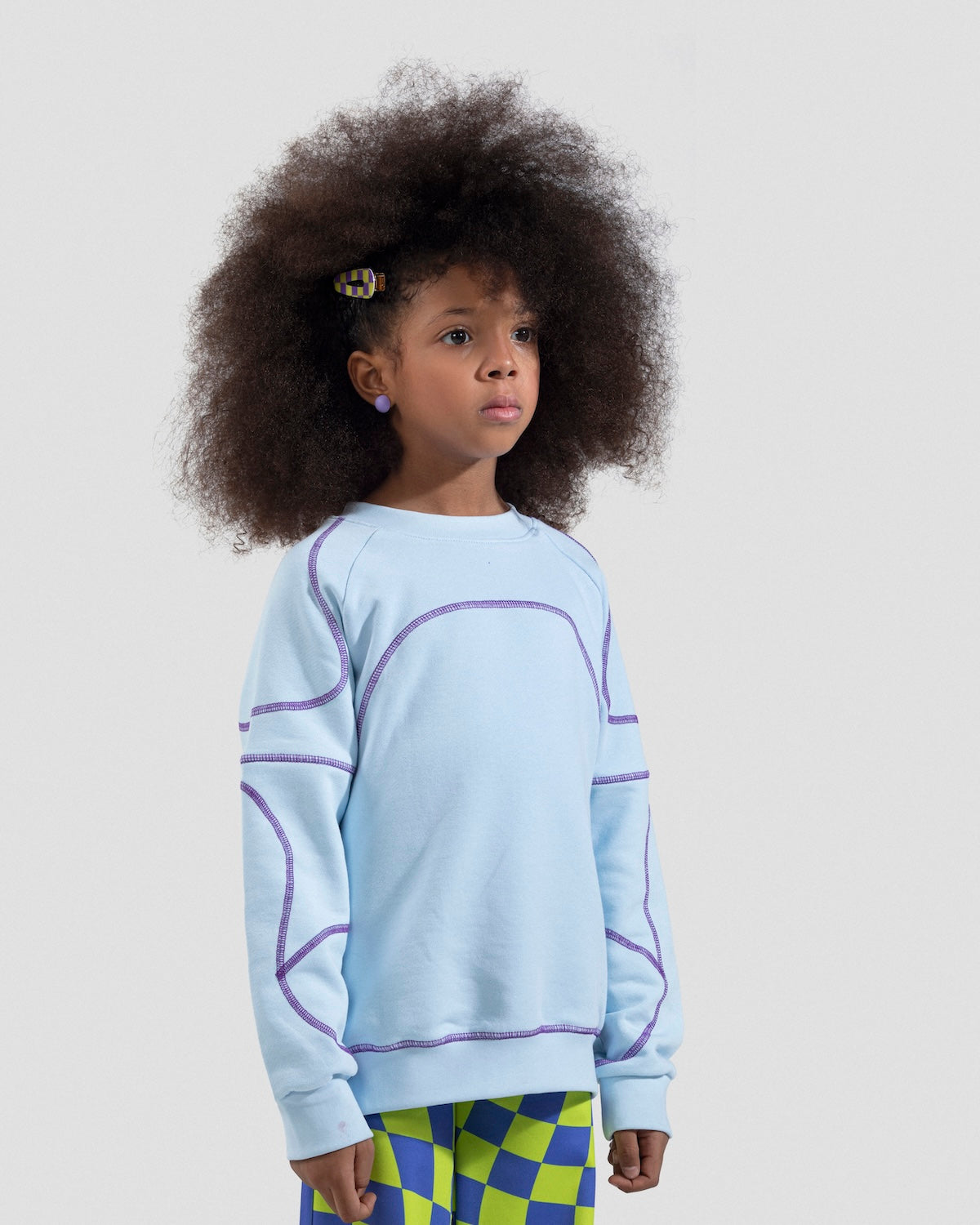 Contrast Stitch Sky Blue Crewneck