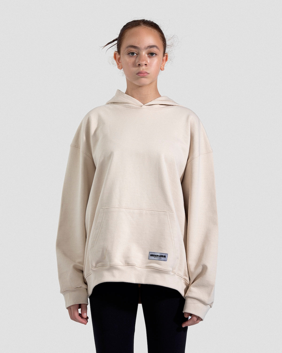 One-of-a-kind Beige Patchwork Hoodie