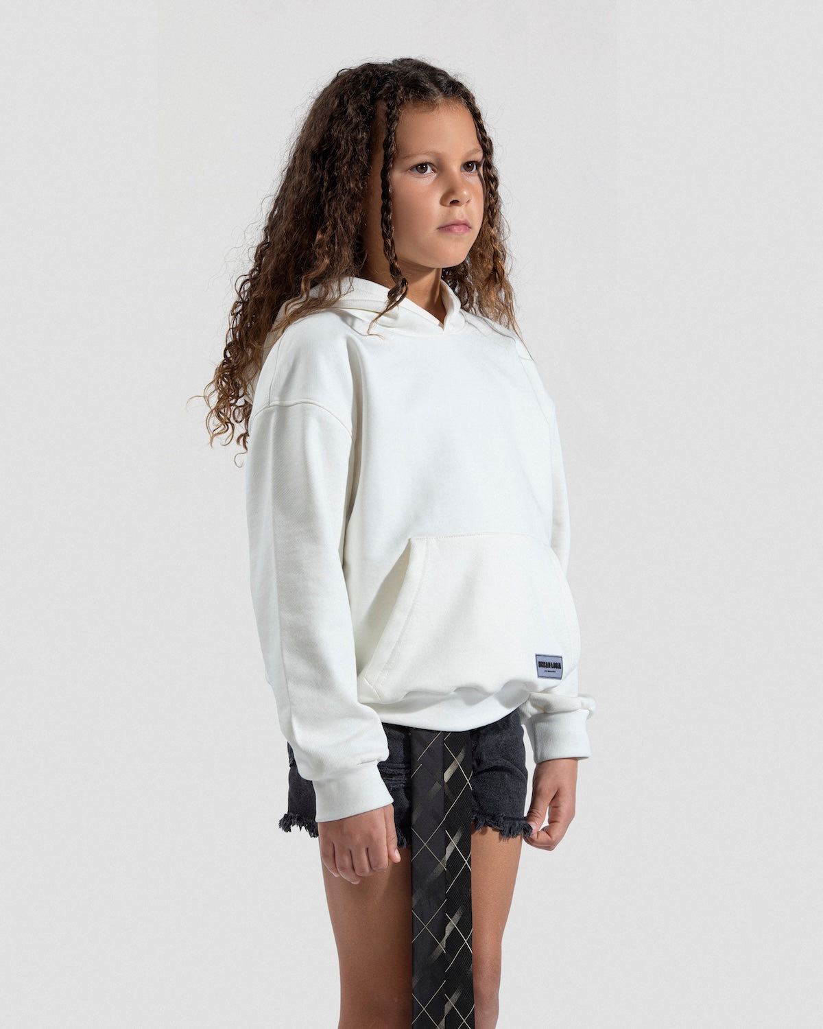 One-of-a-kind White Patchwork Hoodie