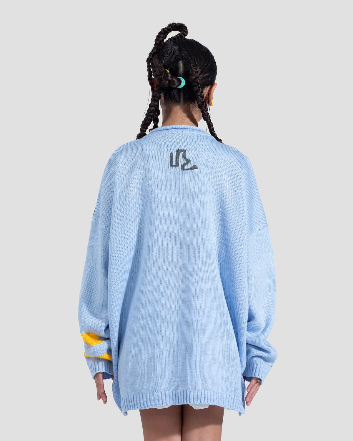 Sky Blue Striking Knit Jumper